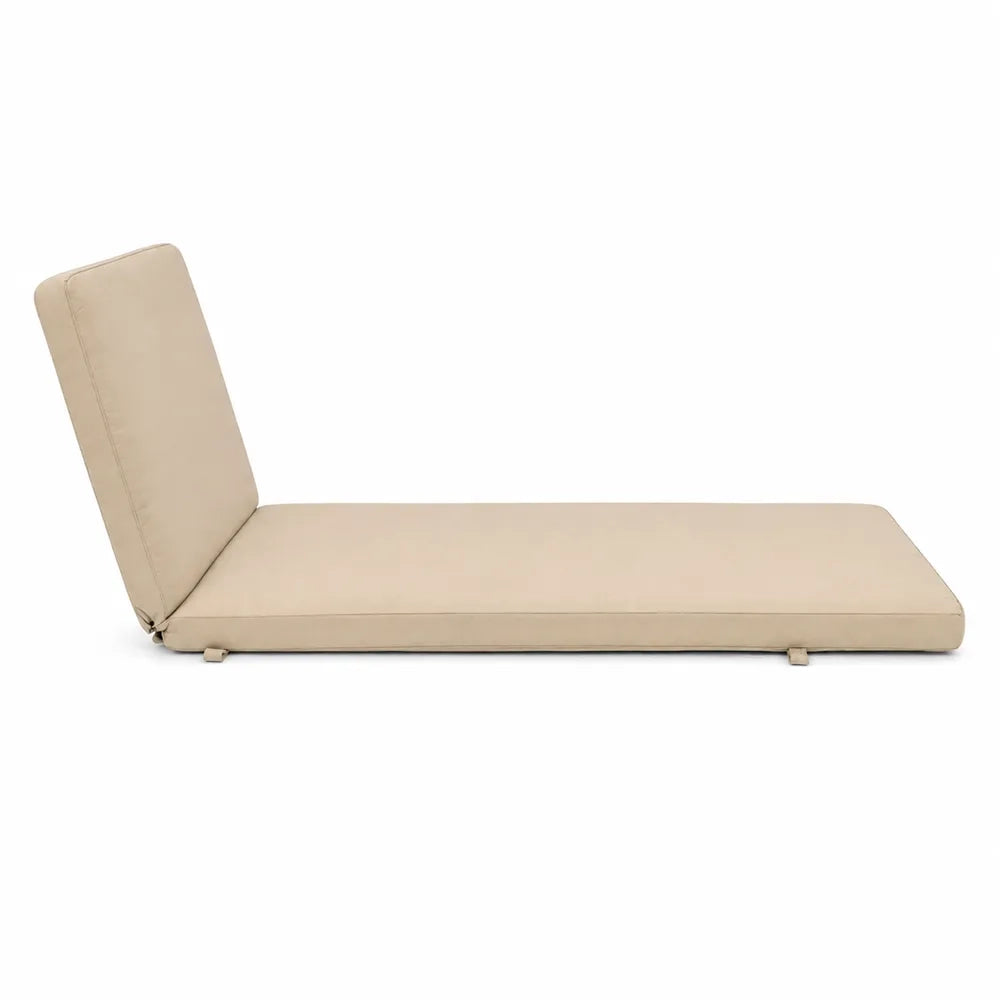 Cuscino per lettino da esterno 192x61 cm con schienale reclinabile e velcro in poliestere – Beige
