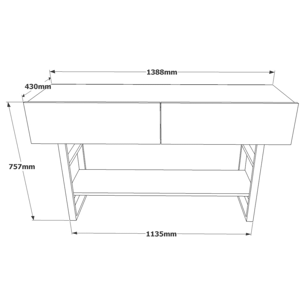 Madia Allein, Credenza Apertura a Ribalta, 139x43x76h cm Marrone Quercia