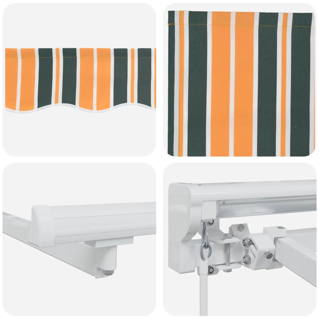 Cornice per Tenda Manuale con LED Verde, Giallo, Bianco 5 x 3 m 3420703