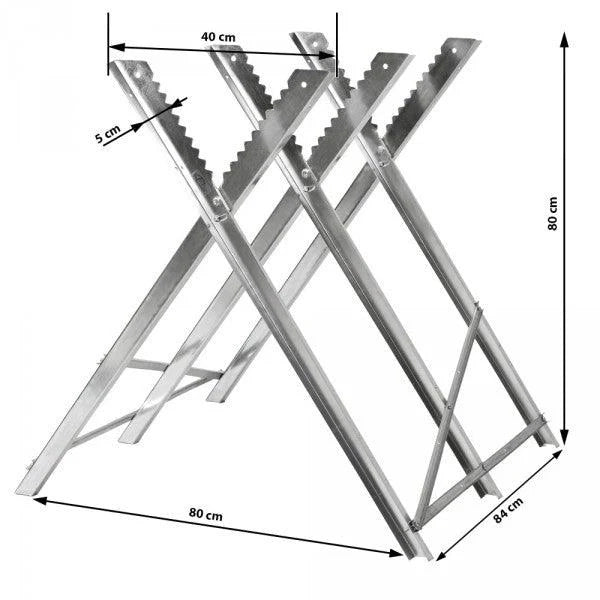 Cavalletto per tronchi 3 supporti 84 cm 3408031