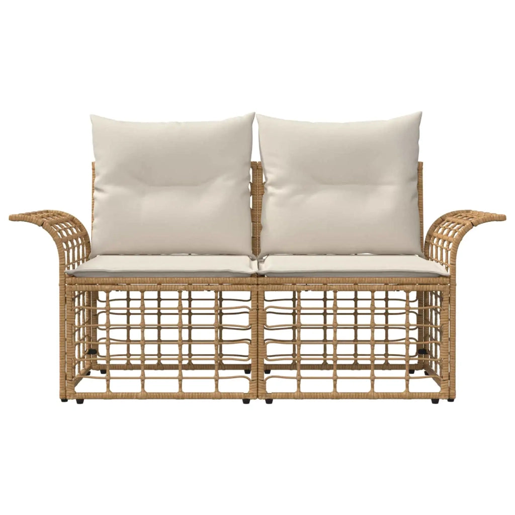 Loveseat da esterno 2 pz Naturale e Bianco Crema polyrattan CFW5817608