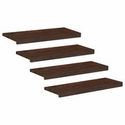 Tappeti per scale 4 pz 80 x 25 x 2 cm Marrone Scuro 3446233