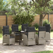 Set da Pranzo per Giardino 7 pcs Grigio chiaro polyrattan 3380523