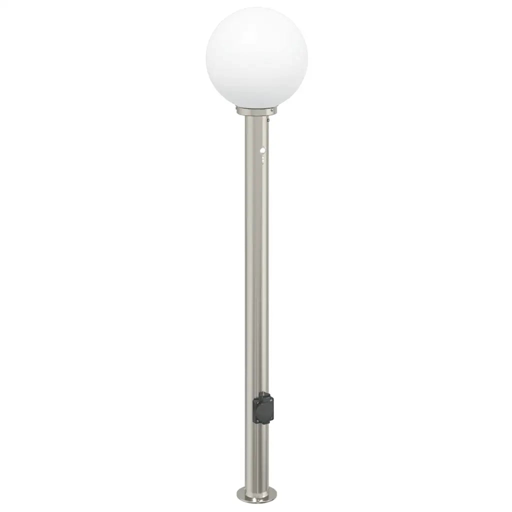 Lampada a paletto con sensore e presa 120 cm Acciaio Inox IP44 4006109
