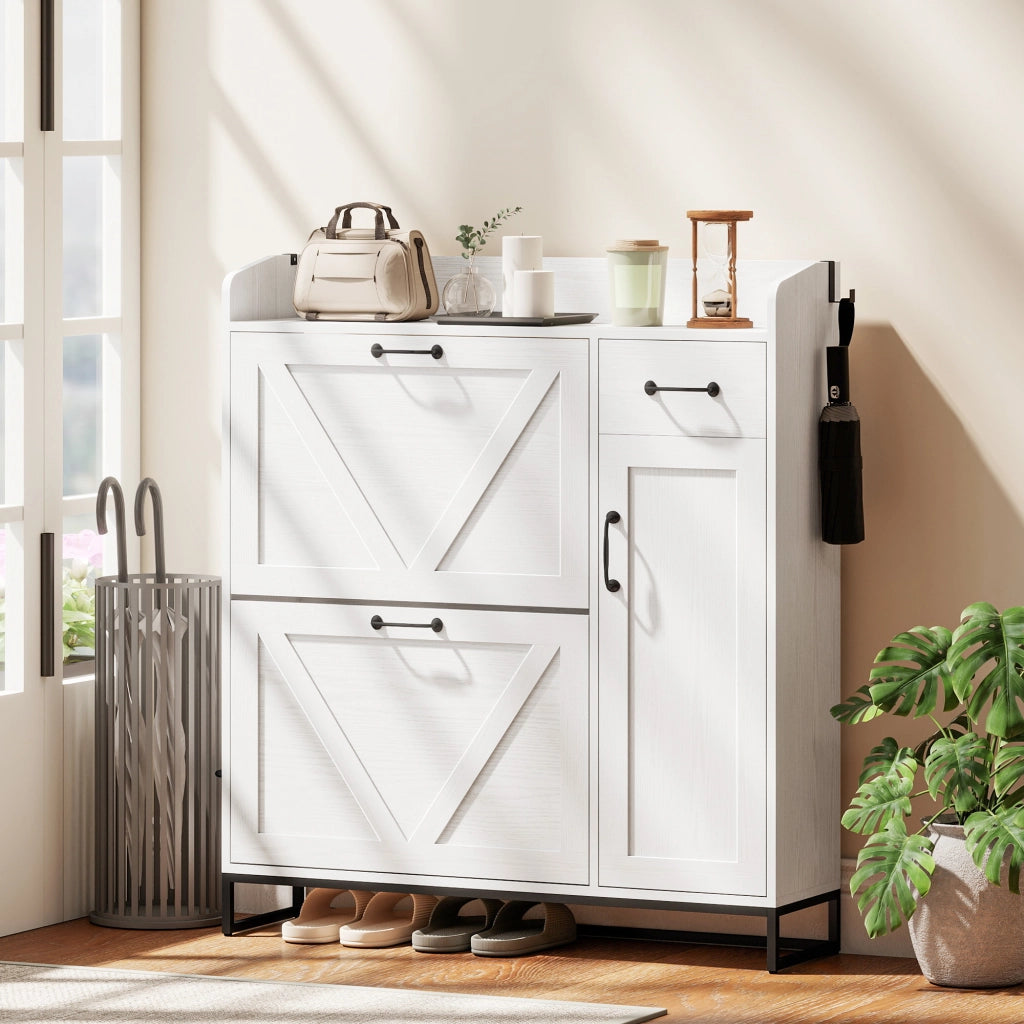 Mobiletto con Cassetti e Ripiani ¨C zephmum ¨C Bianco 106.7x26x116cm