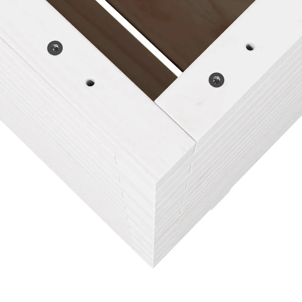 Fioriera | Cassetta per fiori | Vaso da Giardino Bianca 60x60x72,5cm Legno Massello di Pino