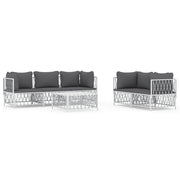 Mobili da giardino mobili da esterno set di mobili con cuscini 6 pezzi acciaio bianco 02_0018317
