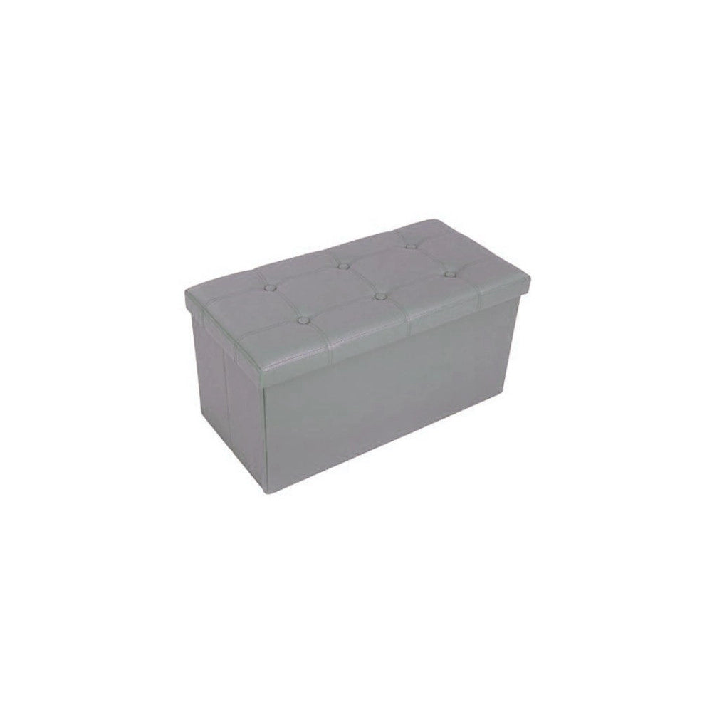 Trade Shop - Pouf Scatola Contenitore Rettangolare Similpelle Cassapanca Poggiapiedi Colore -