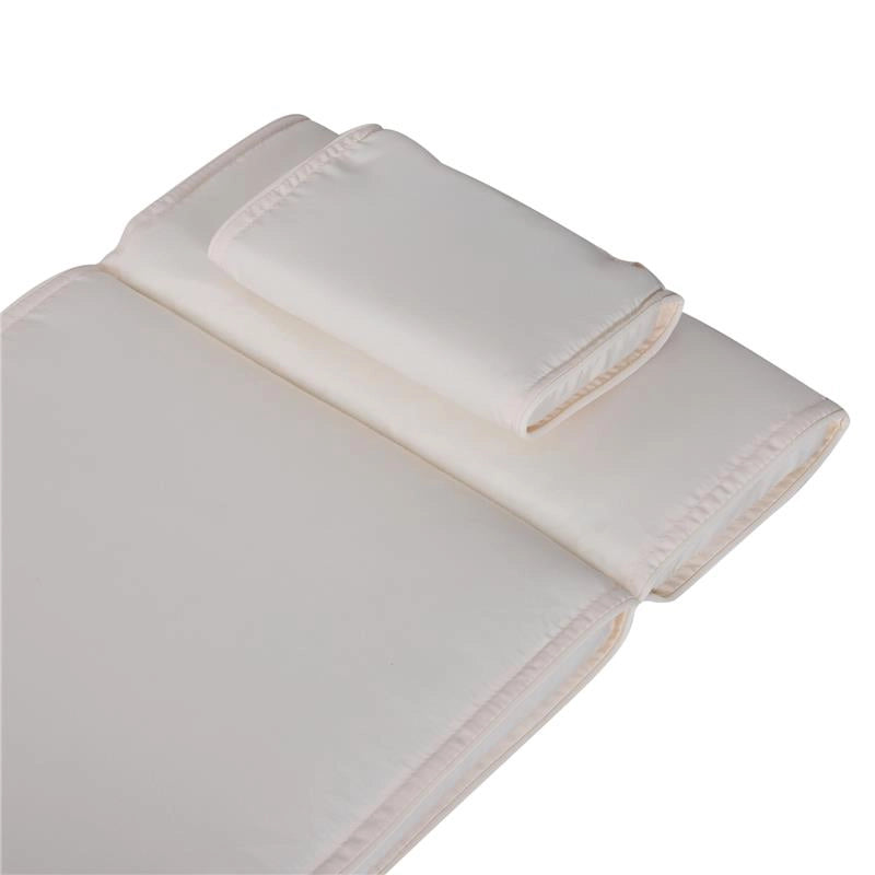 CUSCINO PER LETTINO PRENDISOLE DA GIARDINO 198 X 53 X 5 CM BIANCO CREMA
