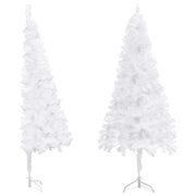 Albero di Natale Artificiale-Albero Natalizio ad Angolo Bianco 240 cm PVC
