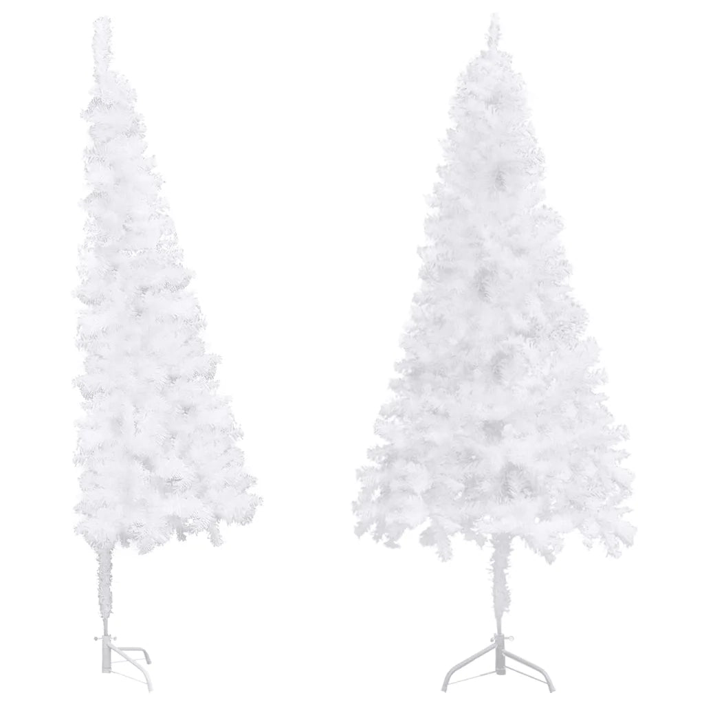 Albero di Natale Artificiale-Albero Natalizio ad Angolo Bianco 240 cm PVC