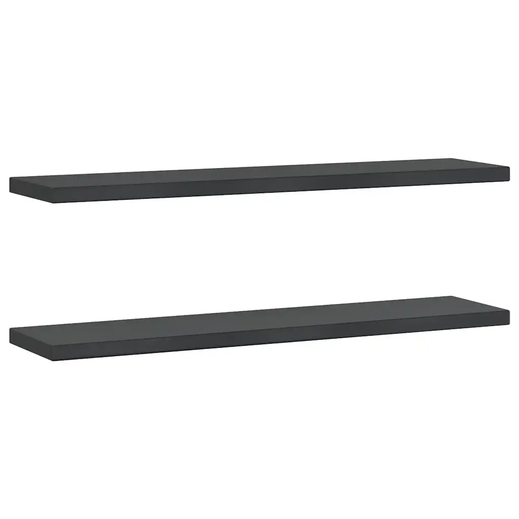 Mensole a Muro 2 pz-Set di 2 Scaffale a parete 100x23,5x3 cm Nero in Acciaio Inossidabile