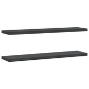 Mensole a Muro 2 pz-Set di 2 Scaffale a parete 100x23,5x3 cm Nero in Acciaio Inossidabile