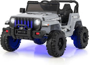12V Auto per Bambini con Telecomando, Macchina Elettrica con 2 Posti Musica Porta USB e Luce, Velocità Regolabile 2,6-6km/h, per 3-8 Anni (Grigio)