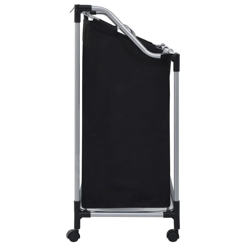 Cesto portabiancheria 96 x 40 cm con 3 sacchi acciaio nero 02_0006120