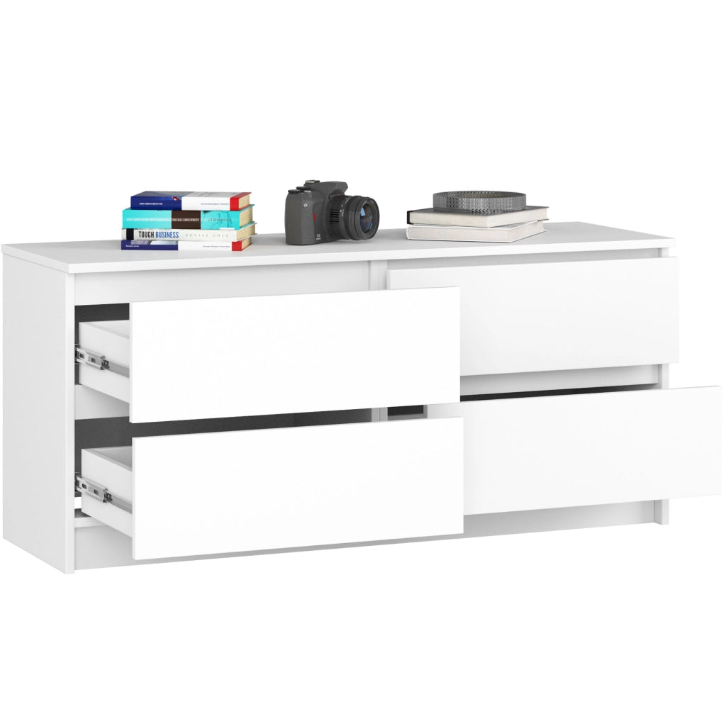 Cassettiera AKORD K120 Bianca 120 cm 4 cassetti 120x40x55 cm