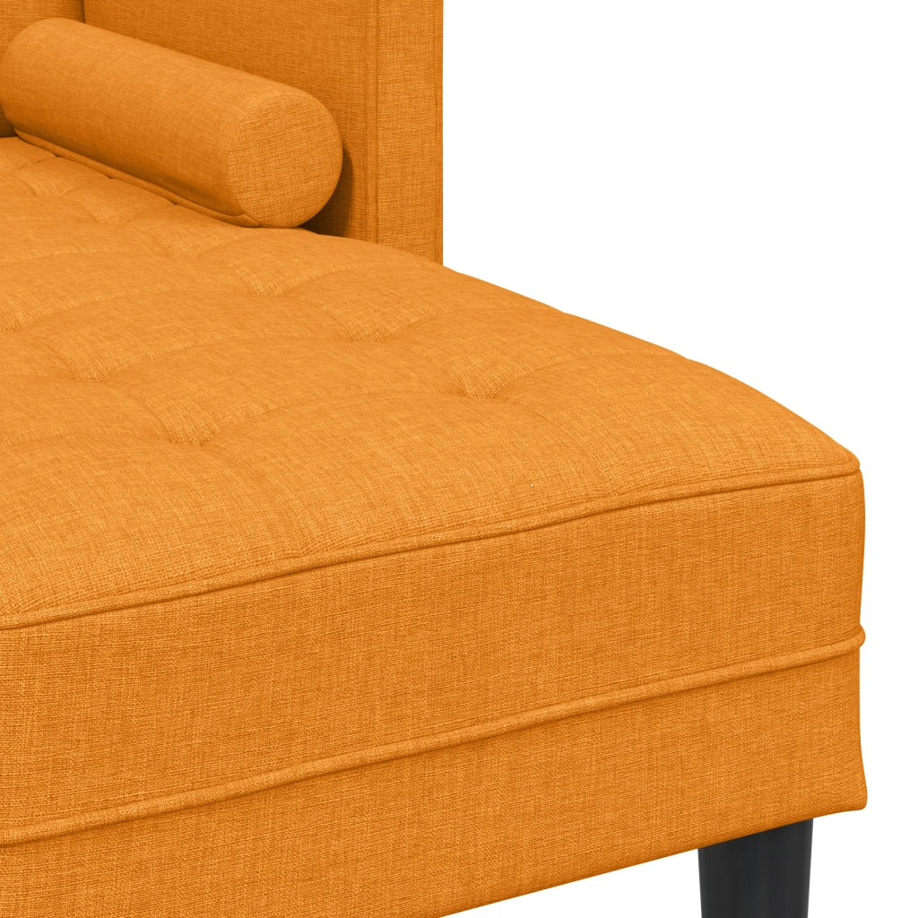 Sofa L-Shaped a 3 posti Giallo Scuro 160 cm in Tessuto