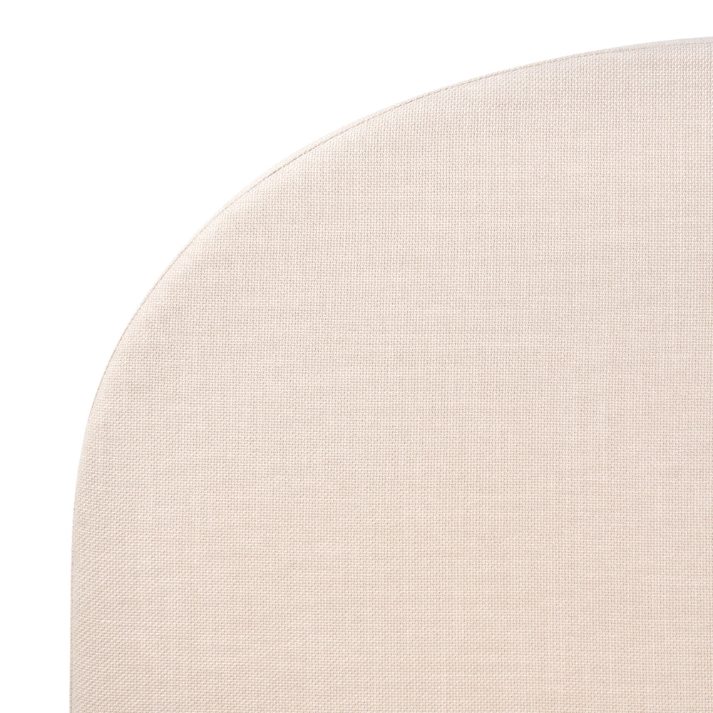 Letto con rete design retrò minimalista tessuto beige chiaro poliestere 160 x 200 cm