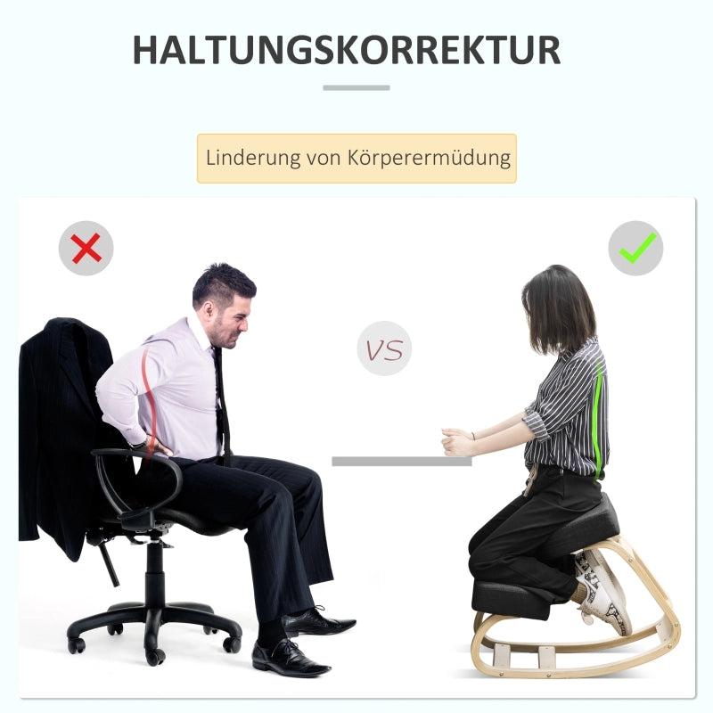 SEDIA INGINOCCHIATOIO Ergonomica 51x69x58 cm Nero Legno