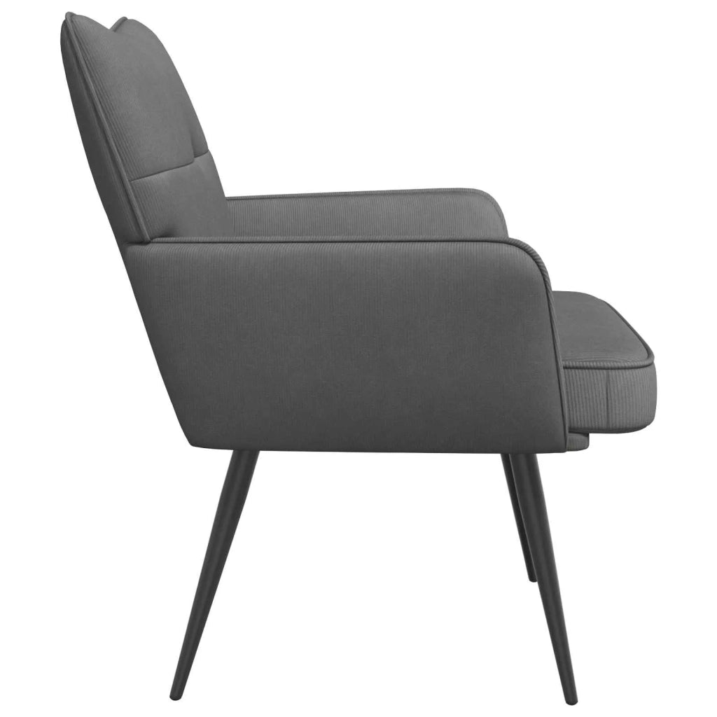Poltrona Grigio Scuro Velluto a coste 42047712