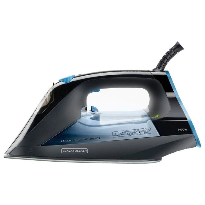Black & Decker BXIR2401E ferro da stiro Ferro a vapore Ceramica 2400 W Nero, Grigio, Arancione