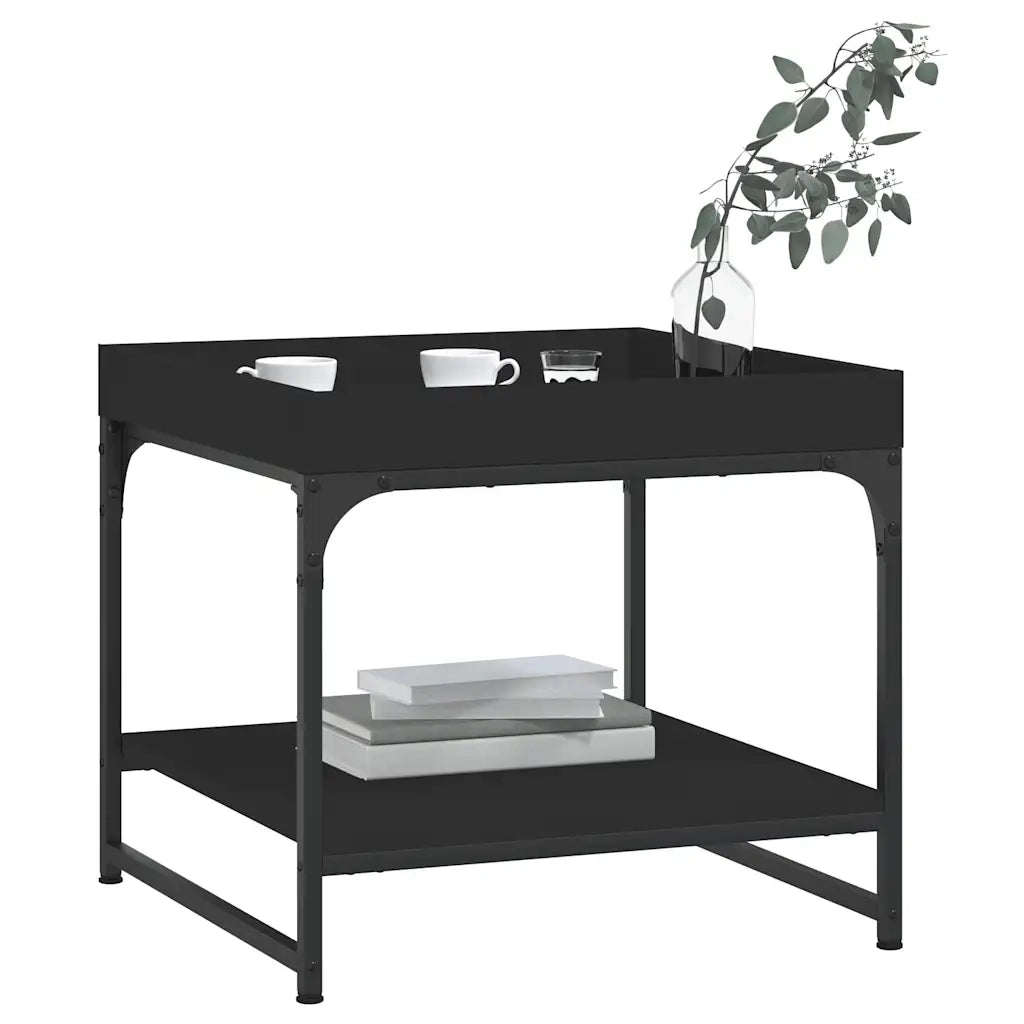 Tavolino da salotto | Tavolino da caff¨¨ | Tavolino da Soggiorno Nero 49,5x49,5x45 cm in Legno Multistrato