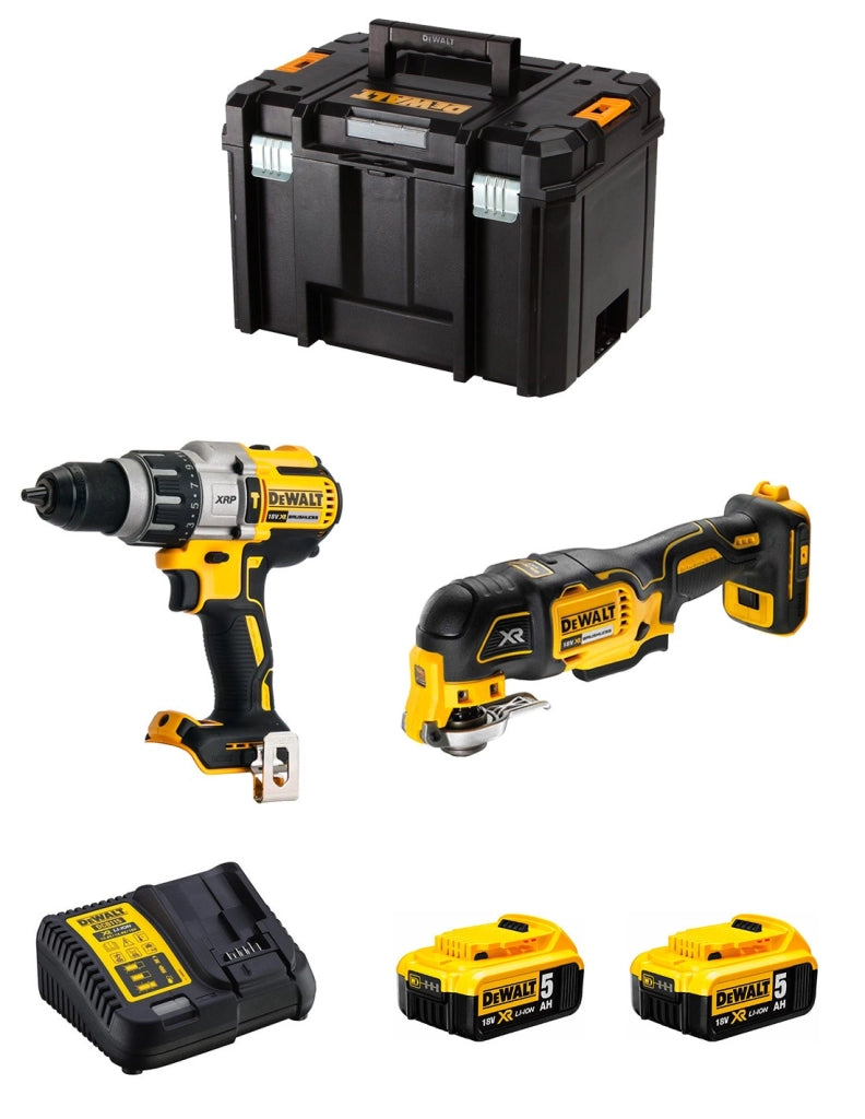 DeWALT Kit DWK219 (DCD996 + DCS355 + 2 x 5,0 Ah + DCB115 + TSTAK VI)