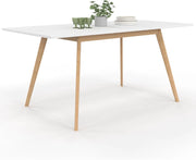 Tavolo rettangolare allungabile scandinavo per 4-8 persone INGA, bianco 110-150 cm