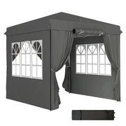 Pavilion da giardino pop-up 2.5x2.5m con pareti e borsa ¨C zephmum ¨C grigio scuro