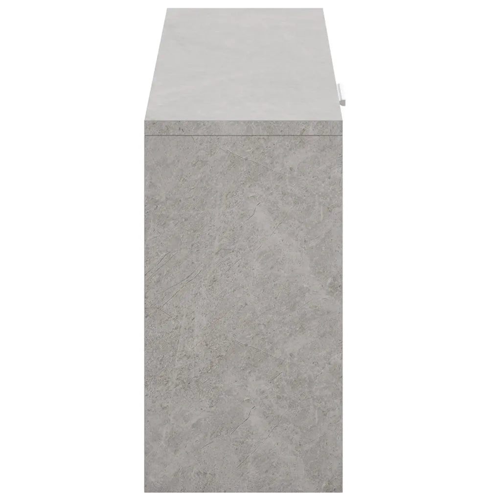 Scarpiera Grigio Cemento 80x24x45 cm in Legno Multistrato