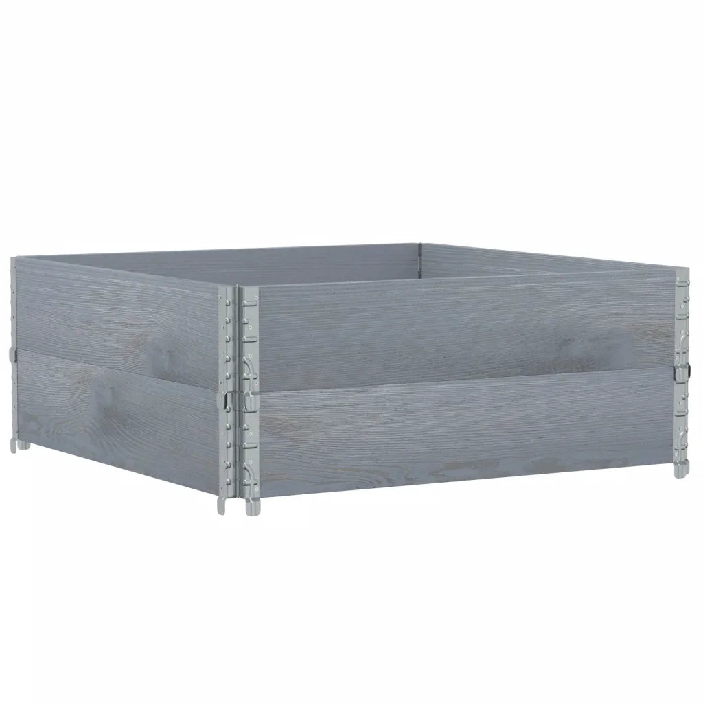 Paretali per Pallet 2pz Grigi 100x100cm Legno Massello di Pino 4010291