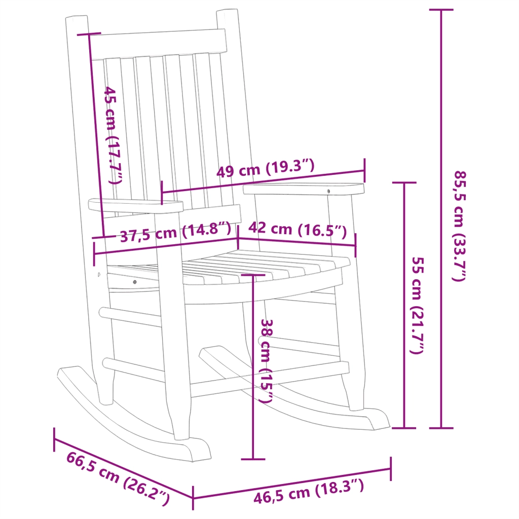 Sedie a Dondolo per Bambini 2 pz Bianche Legno Massello Pioppo CFW6065298