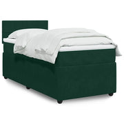 Giroletto a Molle con Materasso Verde Scuro 90x200 cm Velluto