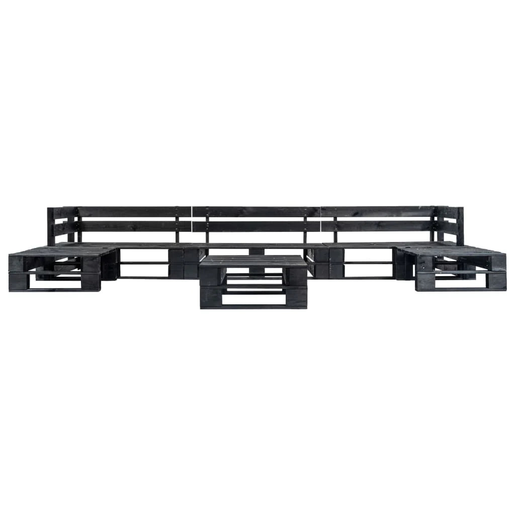 Set di mobili da giardino per esterni set di mobili in pallet da 6 pezzi legno nero 02_0018473