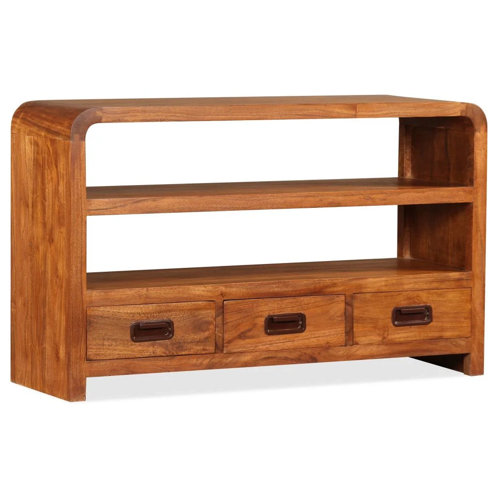 Mobile TV/credenza pratico e di design in legno massello con finitura sheesham 90 cm 2502165
