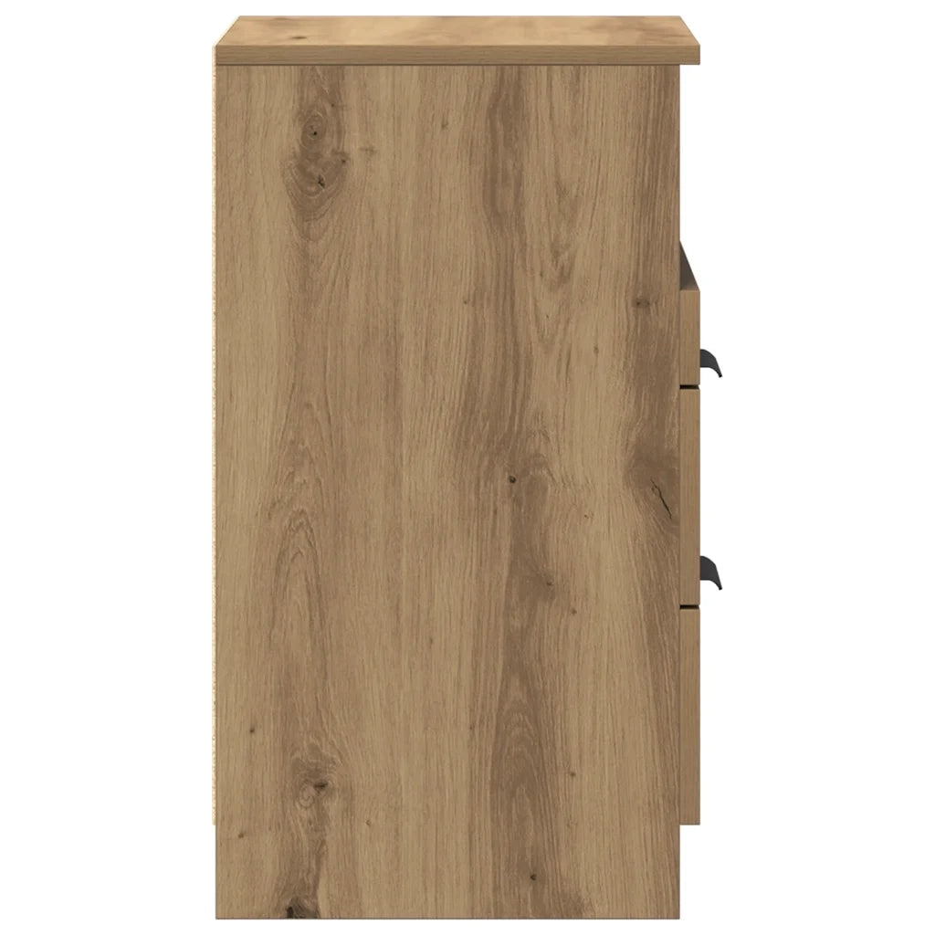 Comodino | Armadio da Notte | Mobiletto da notte Rovere Artigianale 40x36x65 cm in Legno Multistrato