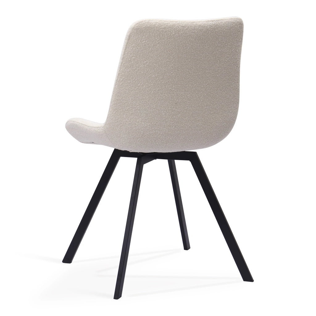 SEDIA girevole 360° in tessuto bianco e metallo Set da 2 pezzi
