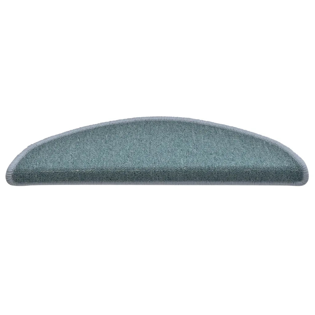 Tappetini per scale 15 pz 56x17x3 cm Blu mare semicircolari 322362