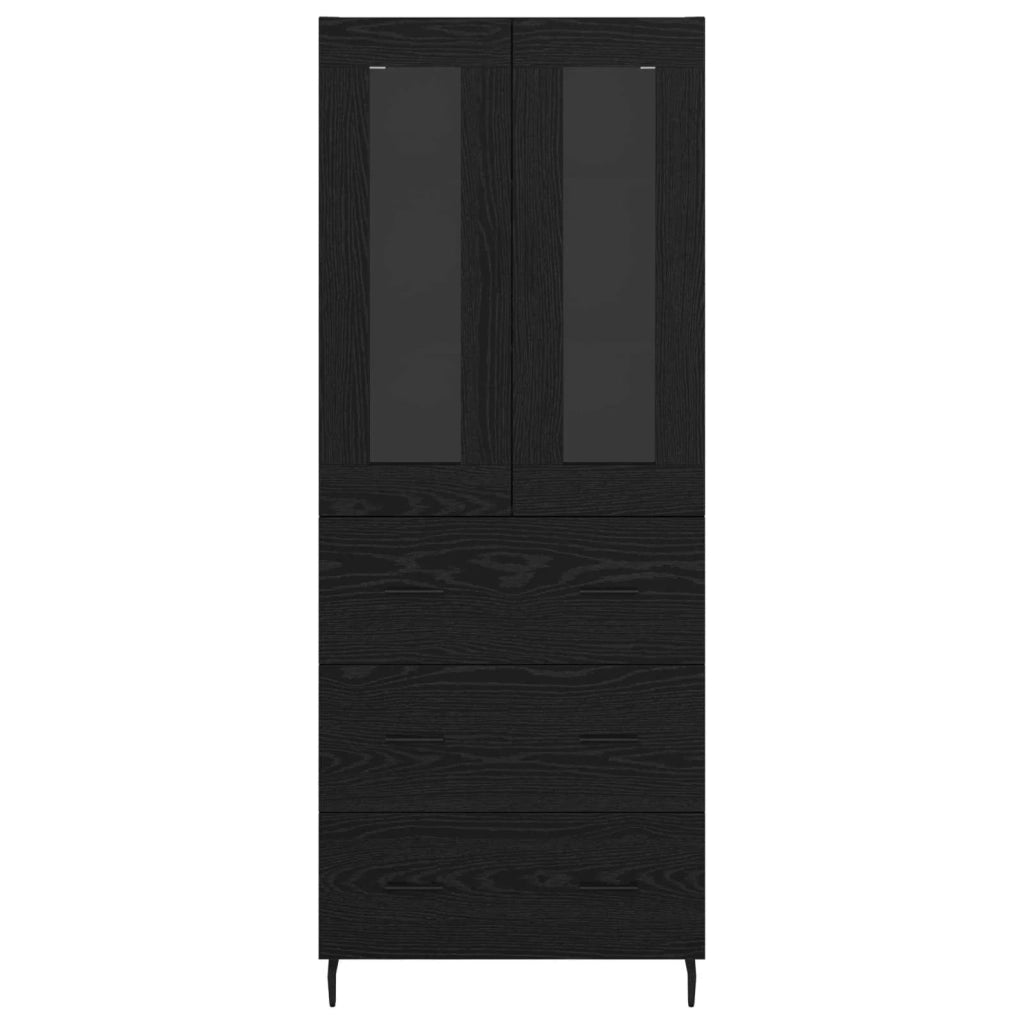 Credenza con cassetto 2 pcs Rovere Nero Legno multistrato 3416247