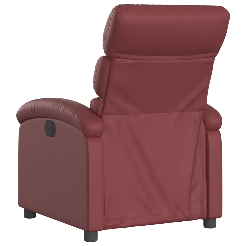 Divano Sedia-Poltrona Reclinabile Elettrica Rosso Vino in Similpelle 850693