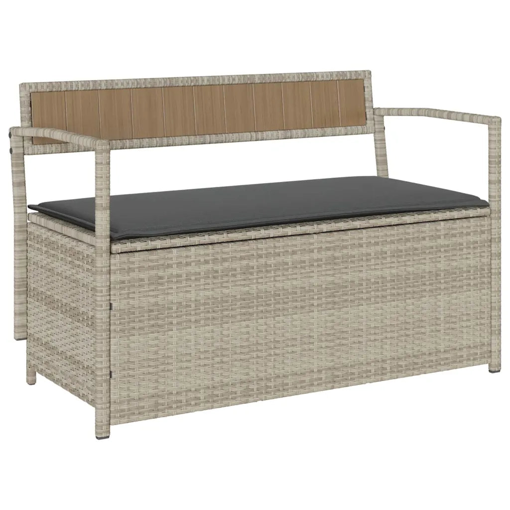 Panca Portaoggetti da Giardino con Cuscino-Sgabello-Panca con Contenitore in Polyrattan 927787