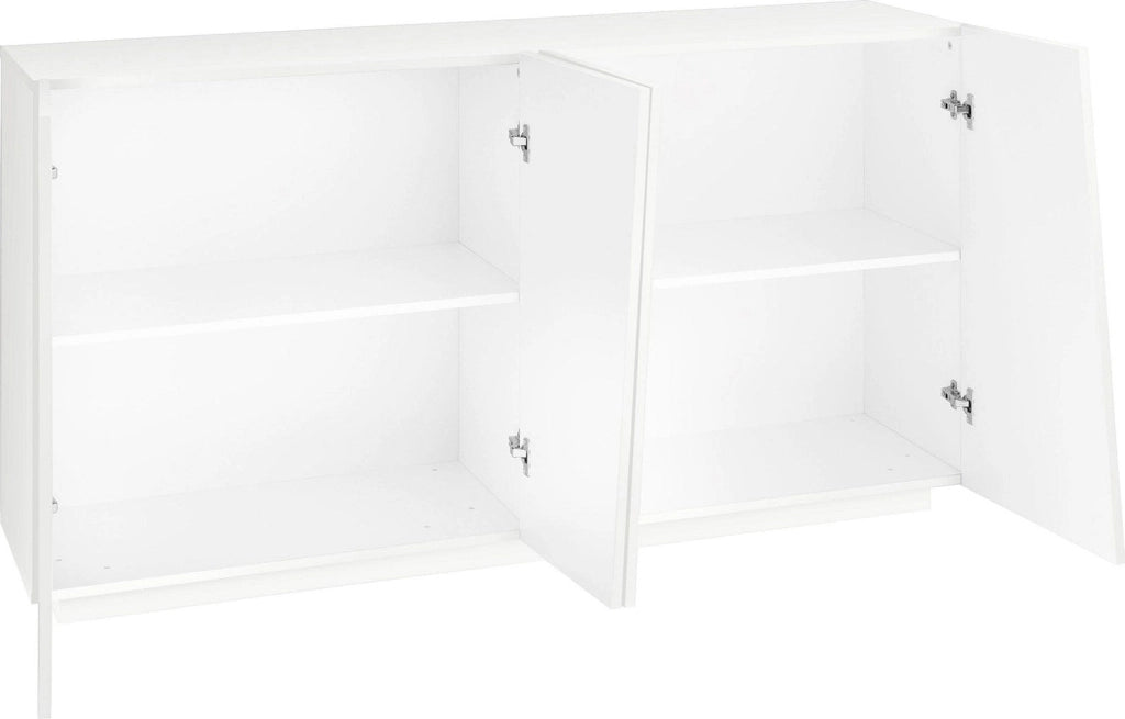 Credenza 4 Ante Battenti 158,5x43x86 cm Vega Bianco Lucido
