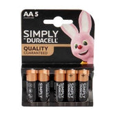 BATTERIA DURACELL SIMPLY AA5 IN CONFEZIONE DA 5 BATTERIE