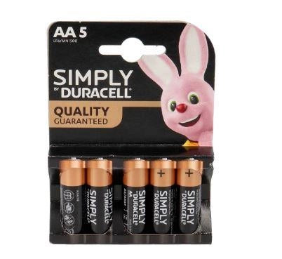 BATTERIA DURACELL SIMPLY AA5 IN CONFEZIONE DA 5 BATTERIE