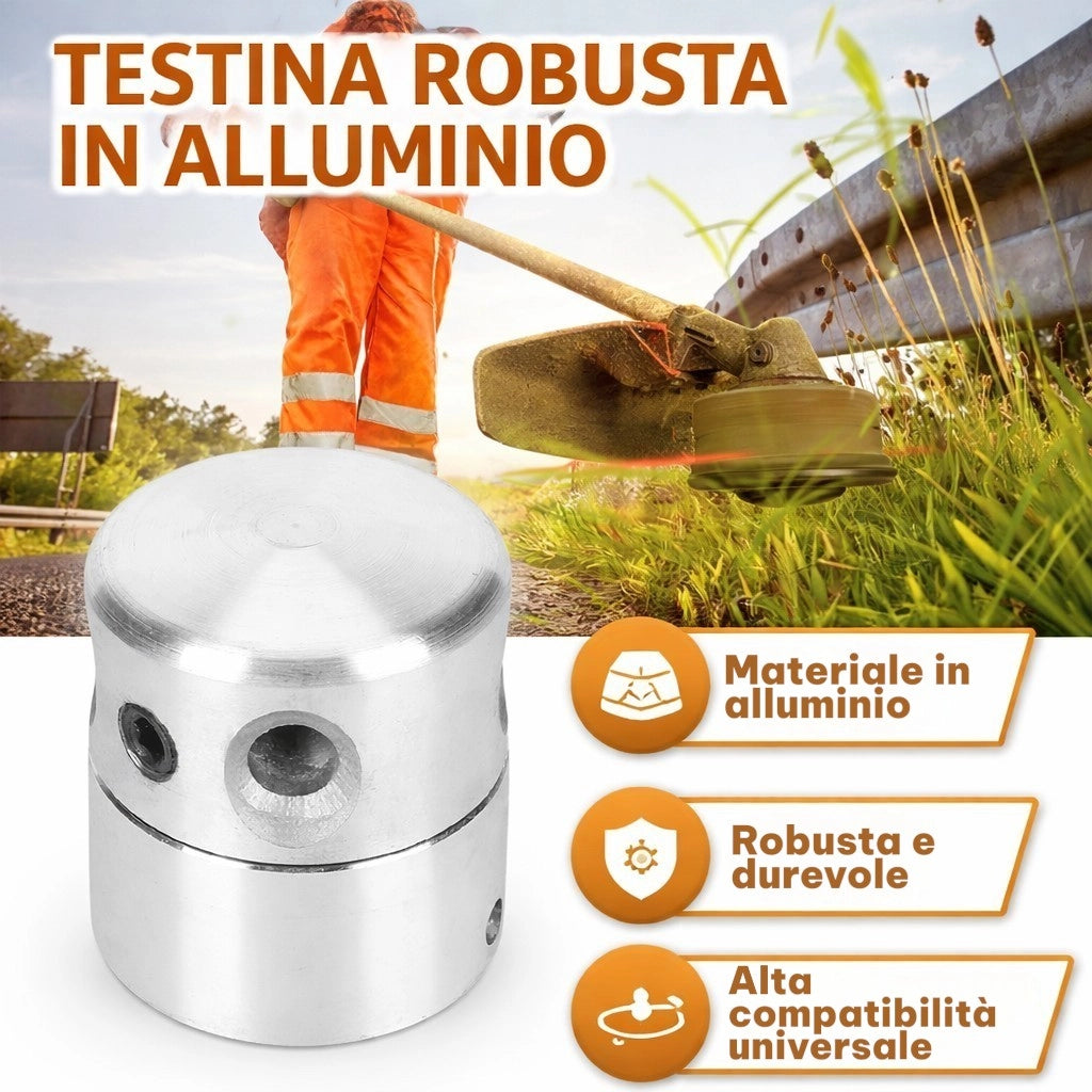 Testina Decespugliatore Alluminio 4 Fili Nylon 3mm M10x1.25 Con Accessori VG12227