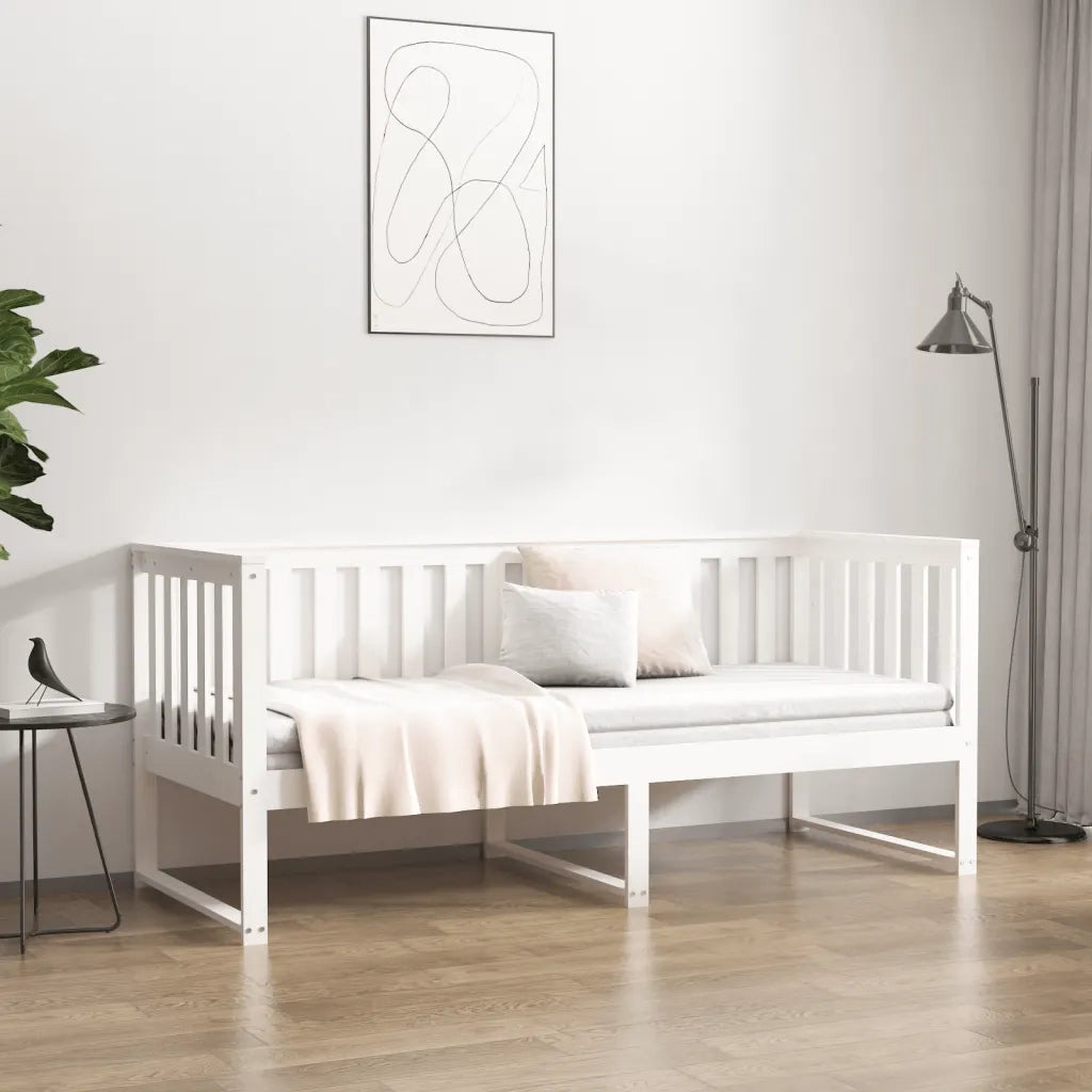 Dormeuse senza Materasso Bianca 80x200 cm Legno Massello Pino 820877