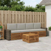 Set di divani da esterno 5 pz Naturale e Grigio Chiaro 3384007