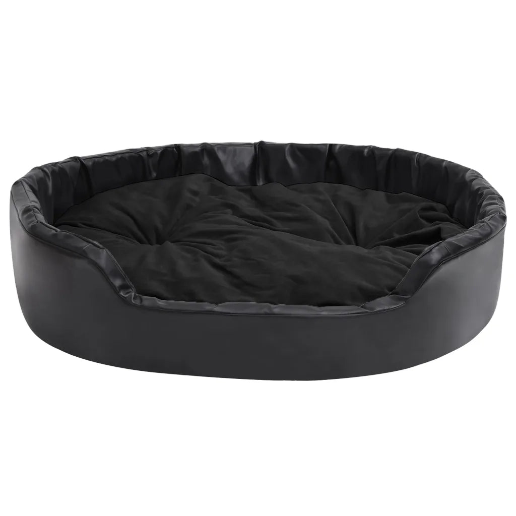 Lettino per Cani Nero 99x89x21 cm in Peluche e Similpelle cod mxl 45332