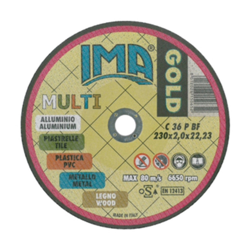 IMA DISCO UNIVERSALE GOLD PIANO D 230X2,0 MM- IMA- 50,0 pz