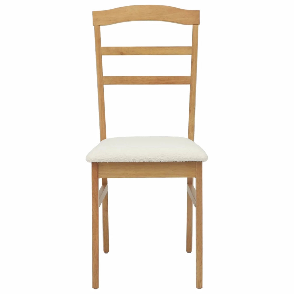 Sedia da pranzo 2 pcs Naturale e chiaro Legno di gomma solido 42020500